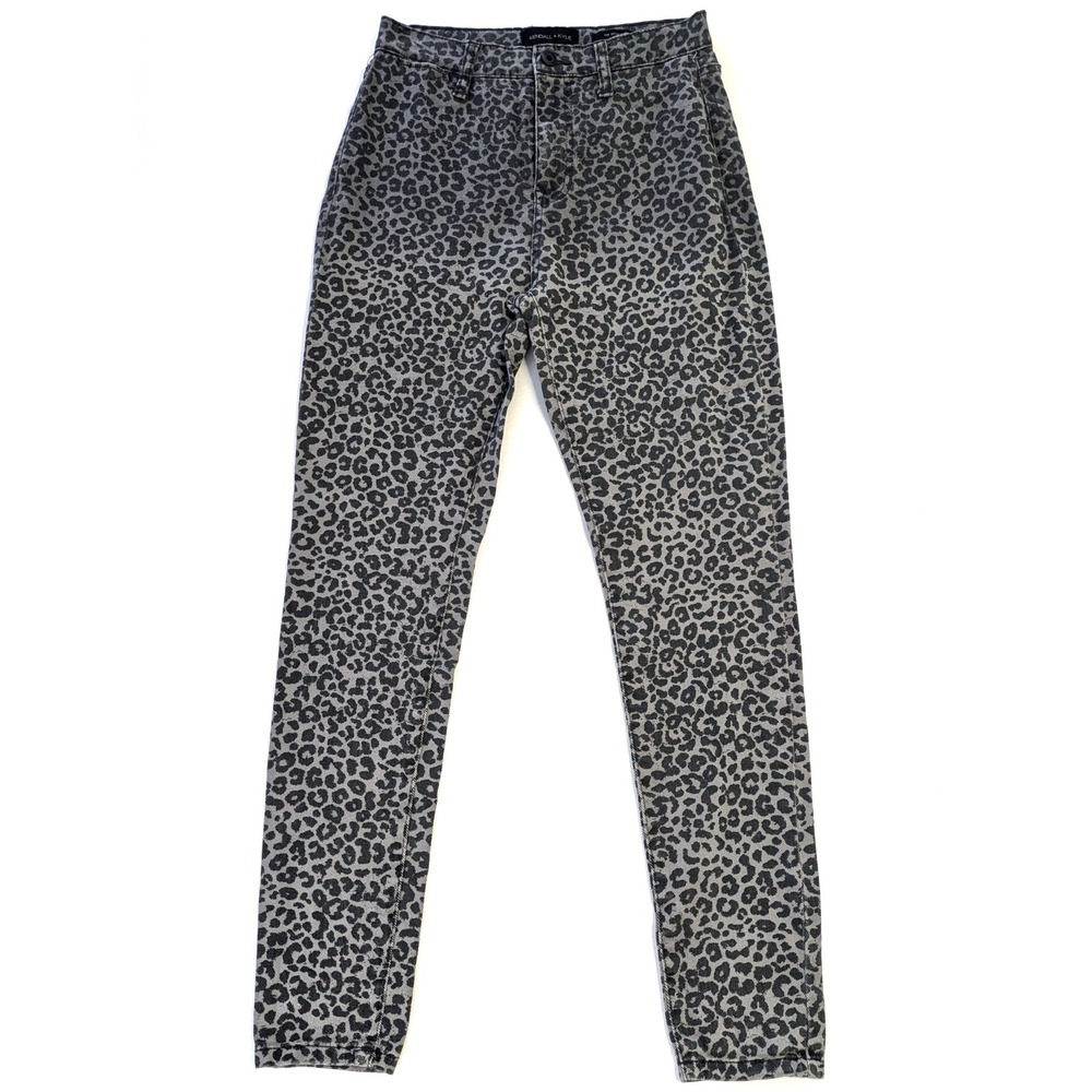 Kendall + Kylie The Skyscraper Grey Leopard Print High Rise Skinny Jeans 26 - Picture 1 of 5